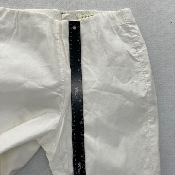 Rag & Bone Ankle Pants Women's 12 White Stretch Fabric Slim Leg Zip Up Waistband - Picture 8 of 14